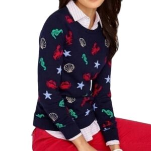 Talbots By The Sea Nautical Crewneck Sweater